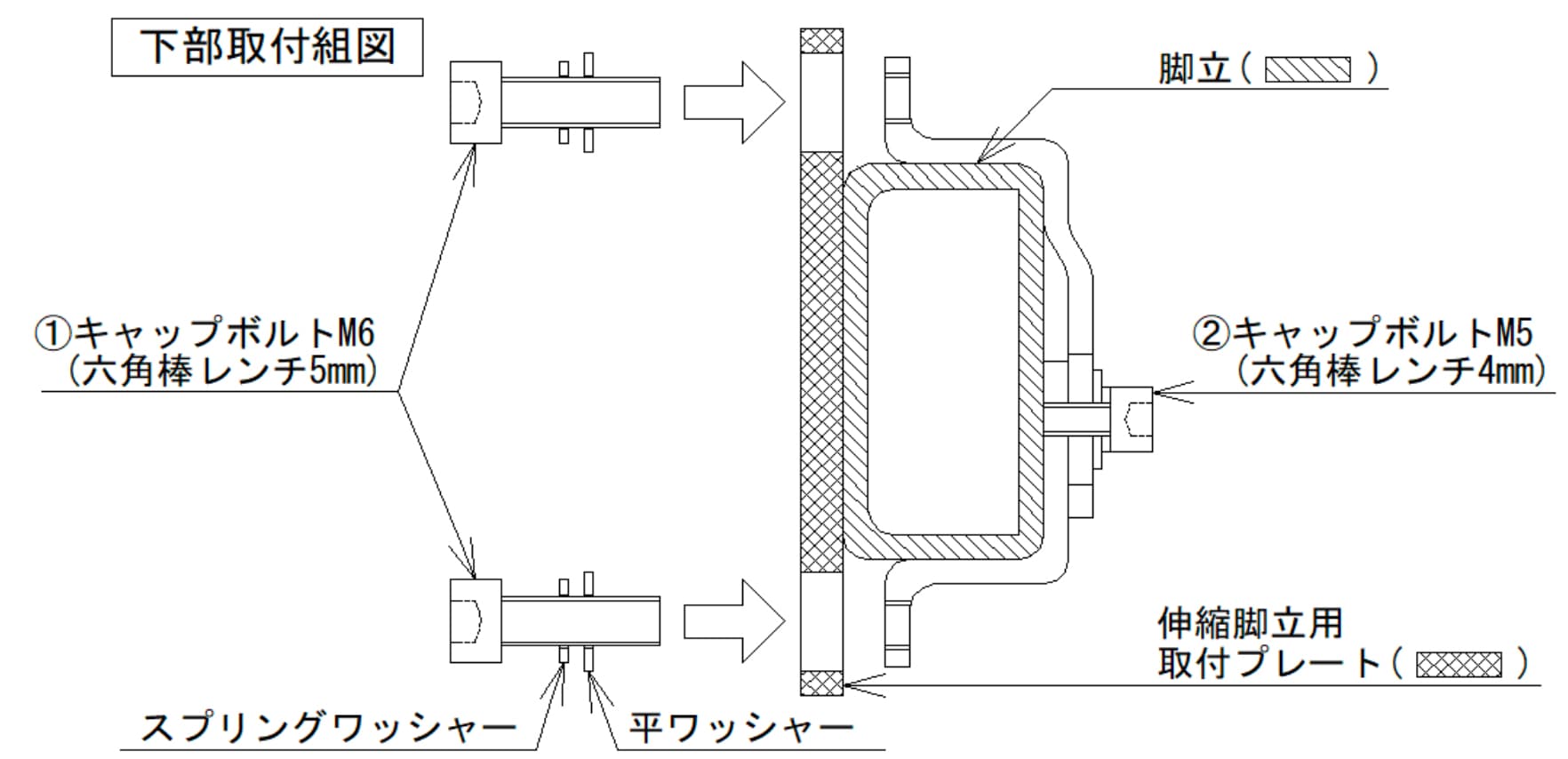 伸縮脚立用取付プレートの取付方法の参考写真(続き)